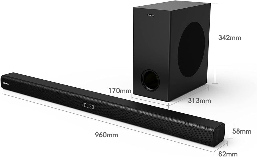 Hisense HS218 2.1 CH Sound Bar with Wireless Subwoofer