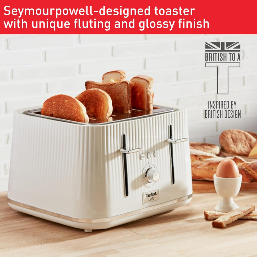 TEFAL Loft TT60140 4-Slice Toaster - Pure White