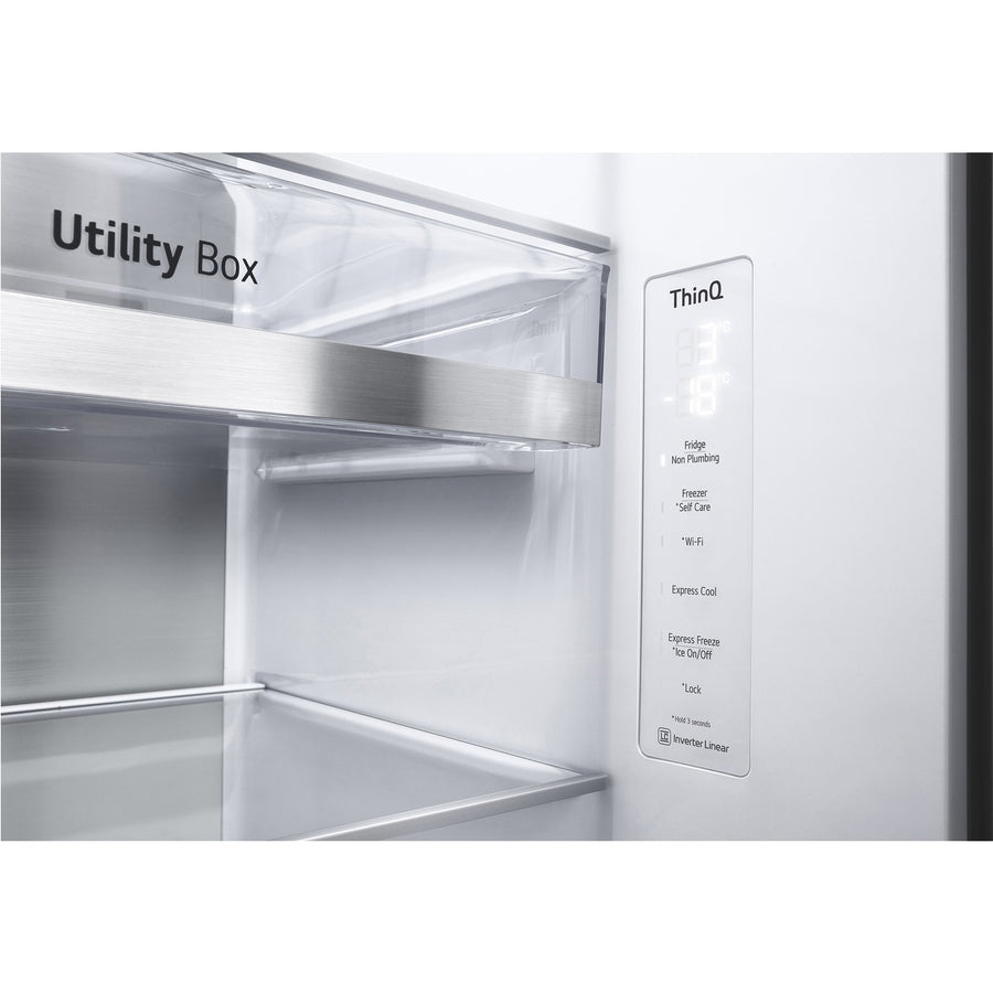 LG InstaView GSXV91MCAE Door-In-Door Non-Plumbed American style fridge freezer - Matte Black [free 5-year parts & labour guarantee]