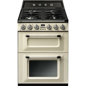 Smeg TR62P Victoria style 60cm Dual Fuel Cooker - Cream