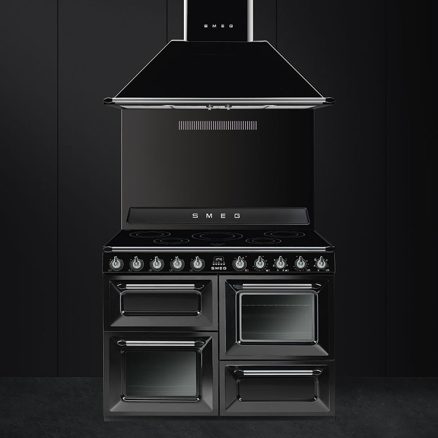 Smeg TR4110IBL 110cm Victoria Range Cooker with Induction Hob in Black –  Basil Knipe Electrics
